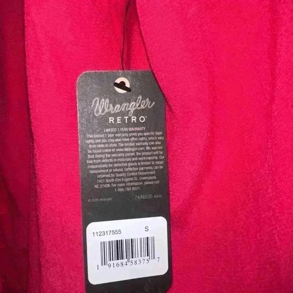 NWT! Wrangler Retro! Bohemian Blouse Top size Small in a beautiful Red design! - Picture 8 of 11
